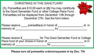 Christmas in the Sanctuary 2015 order form
